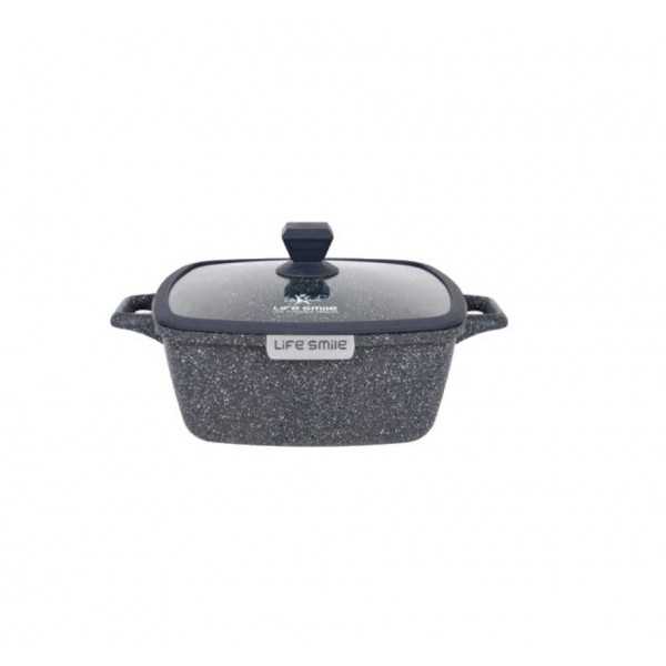 قابلمه مربعی گرانیتی سایز 16 لایف اسمایل مدل SPHM-S-16