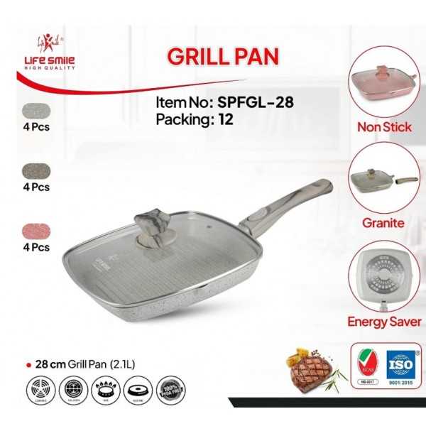 تابه گریل مربع گرانیتی لایف اسمایل مدل SPFGL-28