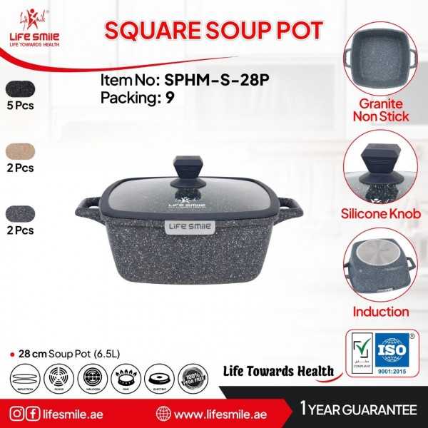 قابلمه 28 مربع گرانیت لایف اسمایل مدل SPHM-S-28-P