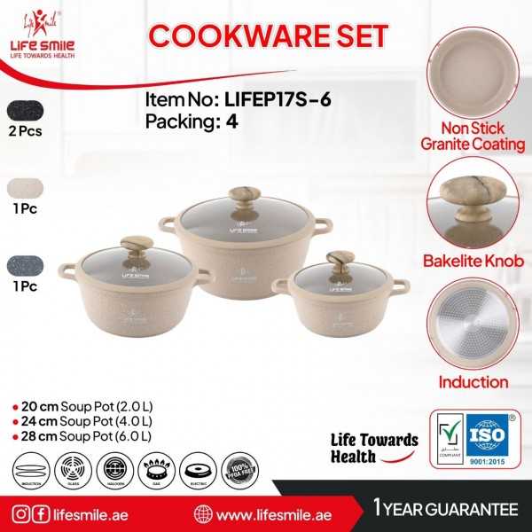 سرویس قابلمه 6 پارچ لایف اسمایل مدل LIFEP17S-6