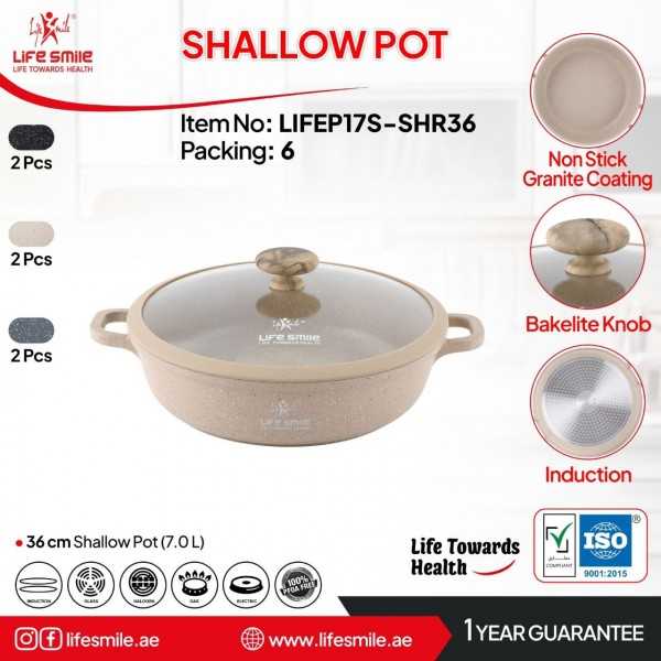 تابه دو دسته گرانیت سایز 40 لایف اسمایل مدل LIFEP17S-SHR40
