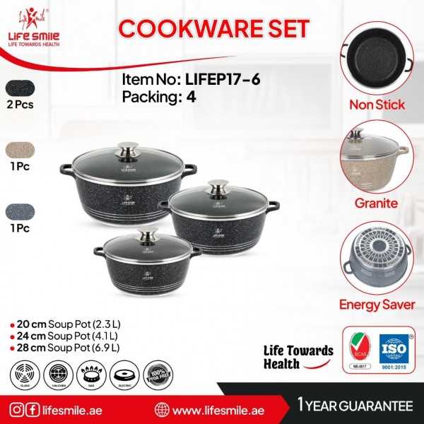 سرویس قابلمه 6 پارچ گرانیت لایف اسمایل مدل LIFEP17-6