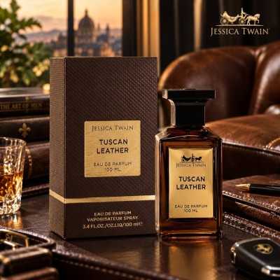ادکلن جسیکا تواین مدل Tuscan Leather حجم ۱۰۰ میلی‌لیتر